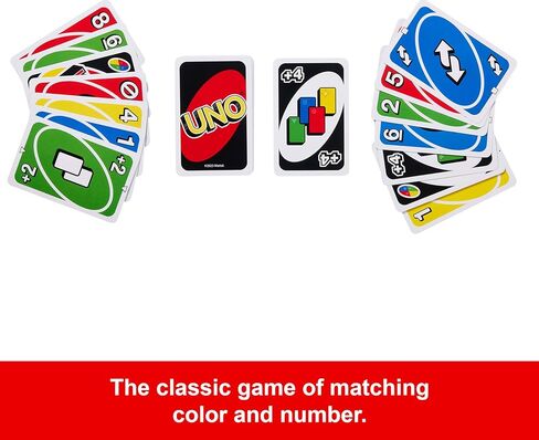Mattel Games UNO Card Games, Left Hand Mattel Games UNO Game in Storage Tin with 112 Cards and Instructions, Travel Games in Saudi Arabia