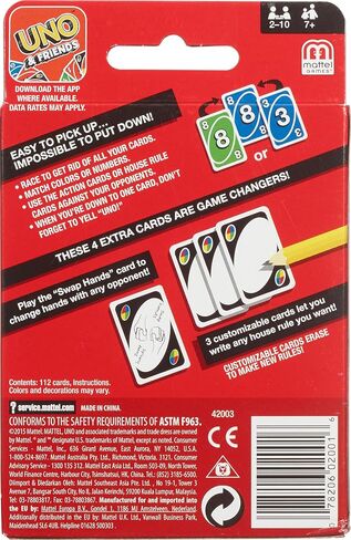 Mattel Games UNO Card Games, Left Hand Mattel Games UNO Game in Storage Tin with 112 Cards and Instructions, Travel Games in Saudi Arabia