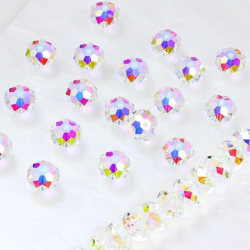 84pcs Glass Beads for Jewelry Making, 8mm Round Shape Multiple Faceted Spacer Beads Crystal Loose Beads for DIY Handcrafte Bracelet Necklace Earring,Pink in Saudi Arabia