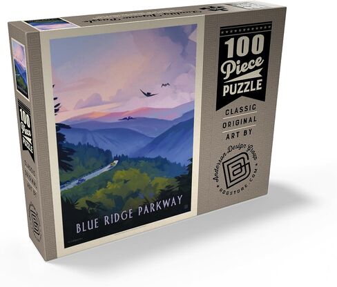 MyPuzzle Blue Ridge Parkway: Bird's Eye View, Vintage Poster - Premium 1000 Piece Jigsaw Puzzle for Adults in Saudi Arabia