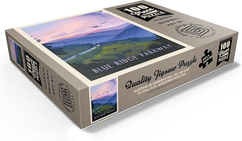 MyPuzzle Blue Ridge Parkway: Bird's Eye View, Vintage Poster - Premium 1000 Piece Jigsaw Puzzle for Adults in Saudi Arabia