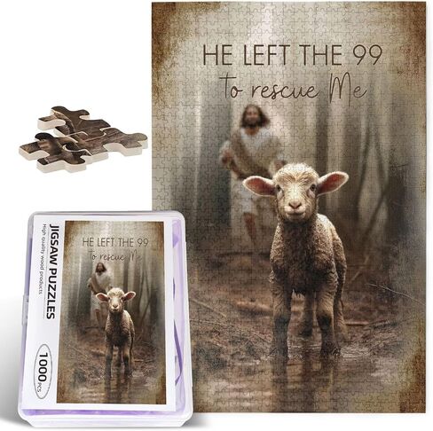 Christian Jesus and Lamb Puzzles for Adults 1000 Pieces Jesus Running After Lost Lamb Jigsaw Puzzles Religious Wooden Puzzle Family Activity Game Puzzle for Easter Christmas in Saudi Arabia