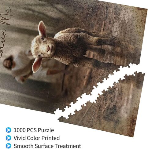 Christian Jesus and Lamb Puzzles for Adults 1000 Pieces Jesus Running After Lost Lamb Jigsaw Puzzles Religious Wooden Puzzle Family Activity Game Puzzle for Easter Christmas in Saudi Arabia