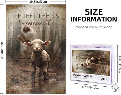 Christian Jesus and Lamb Puzzles for Adults 1000 Pieces Jesus Running After Lost Lamb Jigsaw Puzzles Religious Wooden Puzzle Family Activity Game Puzzle for Easter Christmas in Saudi Arabia