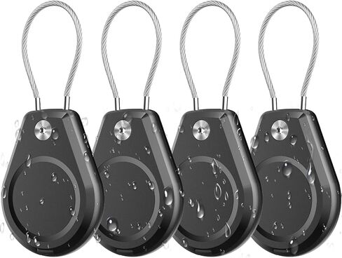 Waterproof AirTag Keychain Holder Compatible with Apple AirTag – 4 Pack Air Tag key Ring & Scratch-Resistant AirTag Lock Case for GPS Item Finder, Ideal for Travel, Luggage, Dog & Men Women's Keyring in Saudi Arabia