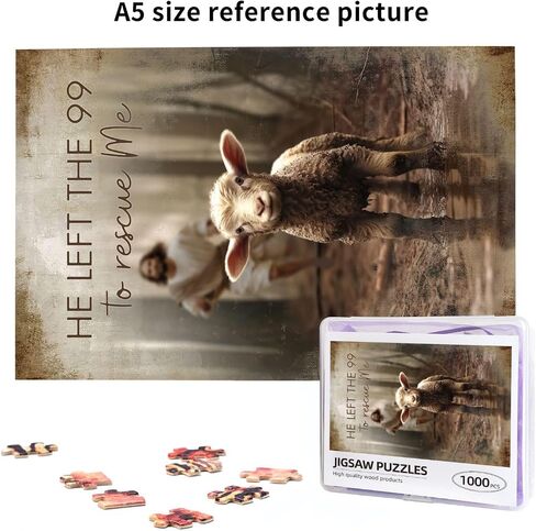 Christian Jesus and Lamb Puzzles for Adults 1000 Pieces Jesus Running After Lost Lamb Jigsaw Puzzles Religious Wooden Puzzle Family Activity Game Puzzle for Easter Christmas in Saudi Arabia