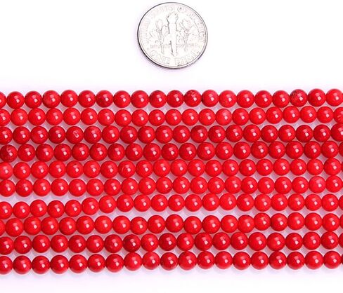 JOE FOREMAN 4mm Red Coral Round Beads for Jewelry Making Strand 15" Natural Stone Semi Precious Gemstone DIY Handmade Craft Supplies in Saudi Arabia