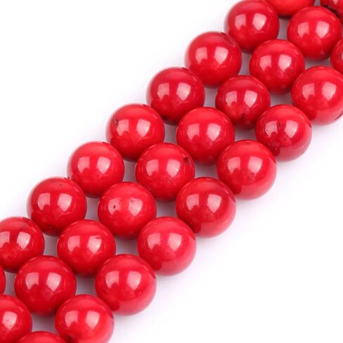 JOE FOREMAN 4mm Red Coral Round Beads for Jewelry Making Strand 15" Natural Stone Semi Precious Gemstone DIY Handmade Craft Supplies in Saudi Arabia