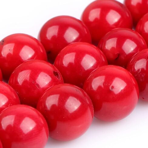 JOE FOREMAN 4mm Red Coral Round Beads for Jewelry Making Strand 15" Natural Stone Semi Precious Gemstone DIY Handmade Craft Supplies in Saudi Arabia