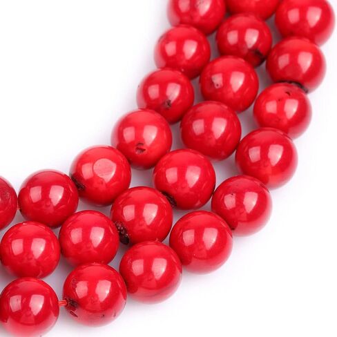 JOE FOREMAN 4mm Red Coral Round Beads for Jewelry Making Strand 15" Natural Stone Semi Precious Gemstone DIY Handmade Craft Supplies in Saudi Arabia