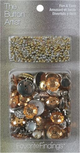 Blumenthal Lansing 10000BA76 Favorite Findings Sewing Supplies Craft Buttons, 1.6 Oz, Metallic Collection in Kuwait