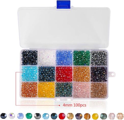 حبات زجاجية مكعب 6 مم لصنع المجوهرات ، AB Color 450 PCS Crystal Spacer حبات للأساور والقلائد وملحقات القرط ... in Kuwait