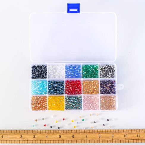 حبات زجاجية مكعب 6 مم لصنع المجوهرات ، AB Color 450 PCS Crystal Spacer حبات للأساور والقلائد وملحقات القرط ... in Kuwait