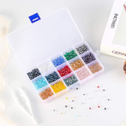 حبات زجاجية مكعب 6 مم لصنع المجوهرات ، AB Color 450 PCS Crystal Spacer حبات للأساور والقلائد وملحقات القرط ... in Kuwait