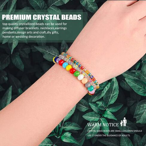 حبات زجاجية مكعب 6 مم لصنع المجوهرات ، AB Color 450 PCS Crystal Spacer حبات للأساور والقلائد وملحقات القرط ... in Kuwait