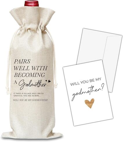 OICPYD Godfather Proposal Gifts, Godfather Wine Bag, Will You Be My Godfather Gifts, God Father's Proposal Gifts, Baptism Decorations, 1 Pc Wine Bag With Greeting Card (G22) in Saudi Arabia
