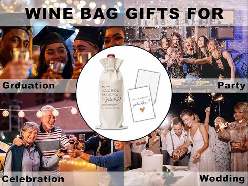 OICPYD Godfather Proposal Gifts, Godfather Wine Bag, Will You Be My Godfather Gifts, God Father's Proposal Gifts, Baptism Decorations, 1 Pc Wine Bag With Greeting Card (G22) in Saudi Arabia