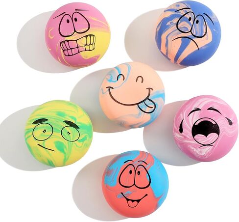 SCHITEC Squeaky Dog Toys, Funny Interactive Puppy Ball Toy, [6 Pack] Latex Rubber Squeak Pet Balls for Puppies Small Breed Dogs in Kuwait