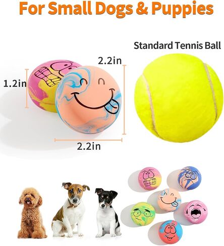 SCHITEC Squeaky Dog Toys, Funny Interactive Puppy Ball Toy, [6 Pack] Latex Rubber Squeak Pet Balls for Puppies Small Breed Dogs in Kuwait