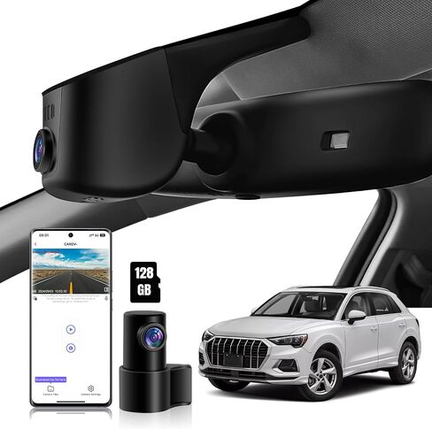4K Dash Cam fit for Audi 2019 2020 2021 2022 2023 2024 A4 A6 Allroad A3 A5 Q5 S4 S6 Q7 A8 S8 TT A7 S5 Q3 S3 S7 RS3 RS5 RS6 e-tron (Model A), OEM Look, UHD 2160P Video, WiFi & APP, 128GB Card in Kuwait