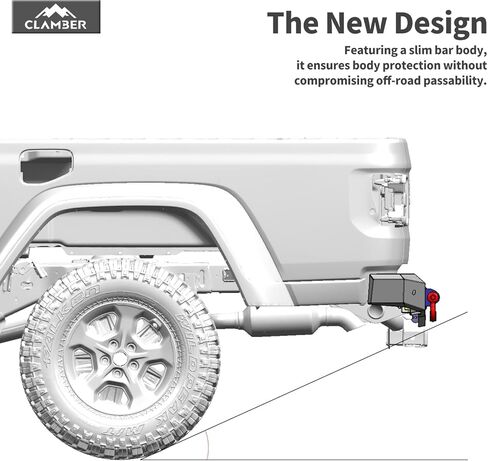 مصد خلفي كامل العرض لـ 2007-2018 Jeep Wrangler JK & Unilimited JKU 2/4 أبواب (ليس لموديلات JL)، واقي ممتص للصدمات خلفي عالي التحمل للطرق الوعرة مع قطعتين من الأضواء الكاشفة بقدرة 18 وات in Kuwait