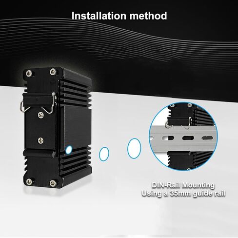 حاقن PoE صناعي بمنفذين، حاقن Gigabit 30W PoE+ المقوى IEEE802.3 عند محول POE POE Midspan بحد أقصى 60 وات طاقة منفذ واحد عبر إيثرنت مع حامل سكة DIN لإدخال تيار مستمر 12-48 فولت in Kuwait