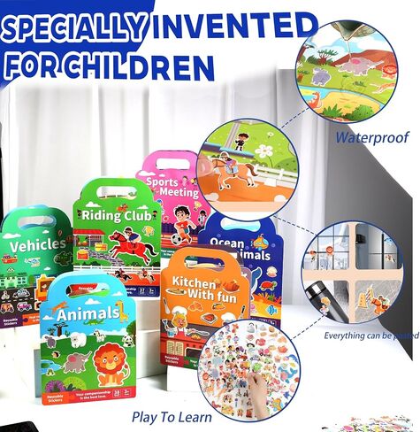 Buffy Sticker Book Pink Sports Meeting موضوع إعادة الاستخدام - ملصقات قابلة للإزالة ألعاب التعليم المبكر لنشاط أزياء الأطفال ، كتب القصص الإبداعية للأطفال الصغار الذين يبلغون من العمر 3 سنوات in Kuwait
