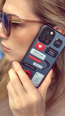 3D Puffy Phone Stickers – Cute & Trendy Sticker Set for Phone Cases-No Glue-Self-Adhesive (Black Rouge) in Saudi Arabia