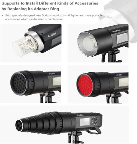 Godox AD400 Pro AD400Pro 400ws GN72 TTL ضوء أحادي يعمل بالبطارية، 1/8000 HSS ضوء فلاش خارجي، نظام Godox 2.4G مدمج، 390 قوة كاملة، 0.01-1 ثانية وقت إعادة التدوير مع مجموعة Godox BD-08 in Saudi Arabia
