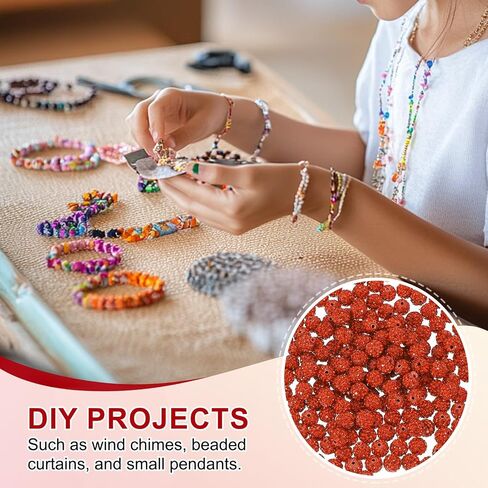 PATIKIL 200 Pcs Rhinestone Beads for Jewelry Making, 10mm Shiny Round Disco Ball Beads Sparkle Crystal Clay Beads with Hole for Bracelet Necklace DIY Crafting, Orange in Saudi Arabia