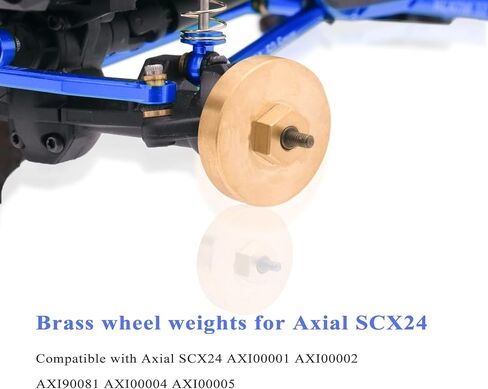Brass Wheel Weights Hex Adapter 4Pcs for Axial SCX24 C10 AXI00001 AXI90081 in Kuwait