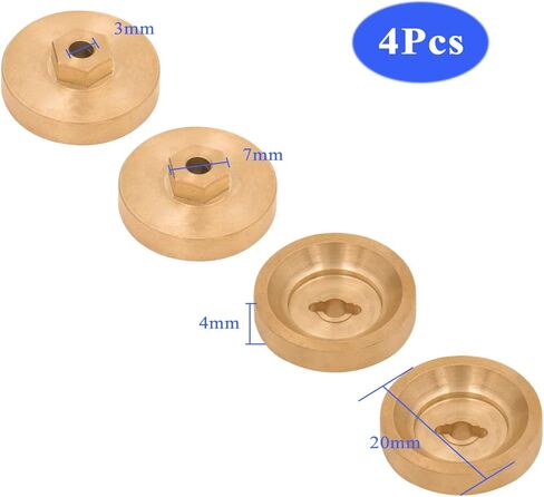Brass Wheel Weights Hex Adapter 4Pcs for Axial SCX24 C10 AXI00001 AXI90081 in Kuwait