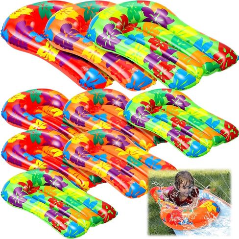 6 Pcs Inflatable Bodyboards for Water Slides,21.2 x 15 Inch Inflatable Tropical Luau Party Decorations, Kids Portable Surf Boards, Blow up Pool Board for Hawaiian Party in Saudi Arabia