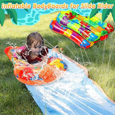 6 Pcs Inflatable Bodyboards for Water Slides,21.2 x 15 Inch Inflatable Tropical Luau Party Decorations, Kids Portable Surf Boards, Blow up Pool Board for Hawaiian Party in Saudi Arabia