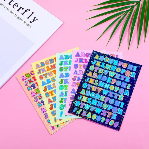 10 PCS Letter Stickers, Colorful Alphabet Stickers, Shiny Small Alphabet Stickers ABC Sticker, Cute Vinyl Letter Sticker, Self Adhesive Letter, Letter Stickers for Scrapbooking DIY Crafts in Saudi Arabia