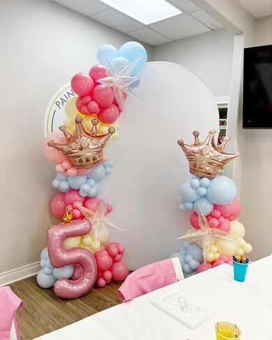 Gold Crown Balloons,14Pcs Rose Gold Foil Crown Balloons,27Inch and 12Inch Helium Polyester Film Balloon for Princess Prince Birthday Wedding Baby Shower Party Decorations in Kuwait