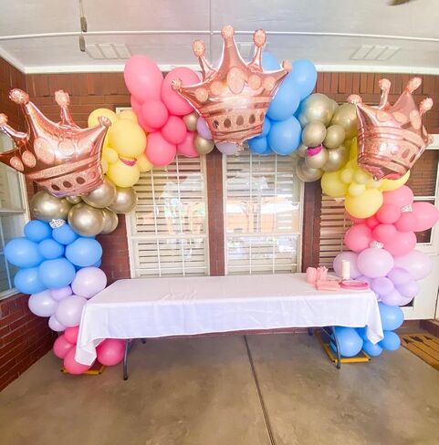 Gold Crown Balloons,14Pcs Rose Gold Foil Crown Balloons,27Inch and 12Inch Helium Polyester Film Balloon for Princess Prince Birthday Wedding Baby Shower Party Decorations in Kuwait