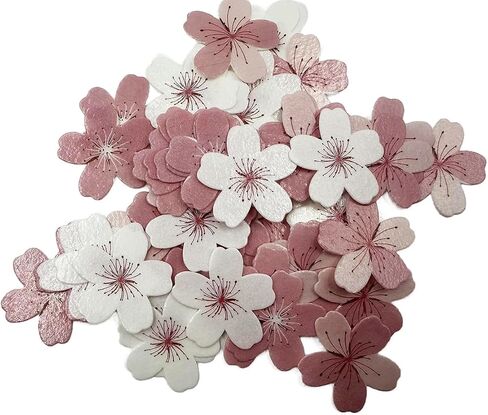 50 Pack Edible Cherry Blossom Cupcake Toppers Cherry Flowers Cake Toppers Rice Paper Wafer Paper Cake Picks for Cherry Blossom Bridal Shower Baby Shower Kids Birthday Cake Decorations in Saudi Arabia