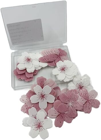 50 Pack Edible Cherry Blossom Cupcake Toppers Cherry Flowers Cake Toppers Rice Paper Wafer Paper Cake Picks for Cherry Blossom Bridal Shower Baby Shower Kids Birthday Cake Decorations in Saudi Arabia