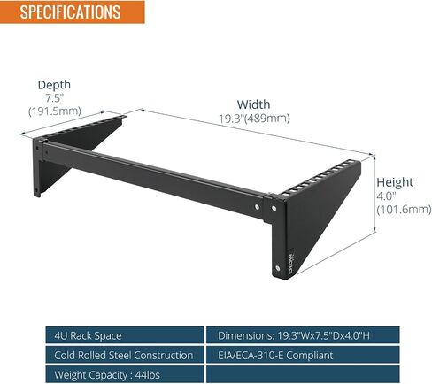 1U Vertical Wall Mount Rack,Foldable Vertical Rack and Wall Mountable Patch Panel Bracket,Server Rack for 19" Rack Mount Network,Server and Data Equipment in Saudi Arabia