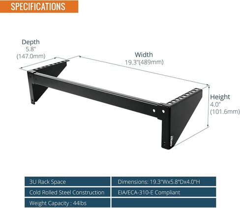 1U Vertical Wall Mount Rack,Foldable Vertical Rack and Wall Mountable Patch Panel Bracket,Server Rack for 19" Rack Mount Network,Server and Data Equipment in Saudi Arabia