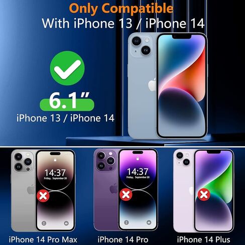 SPIDERCASE Designed for iPhone 13 Case, [Military-Grade Drop Tested][with 2 pcs Tempered Glass Screen Protector] [Compatible with Magsafe][Soft Silky Touch] Slim Protective iPhone 13 Case-Gary in Kuwait