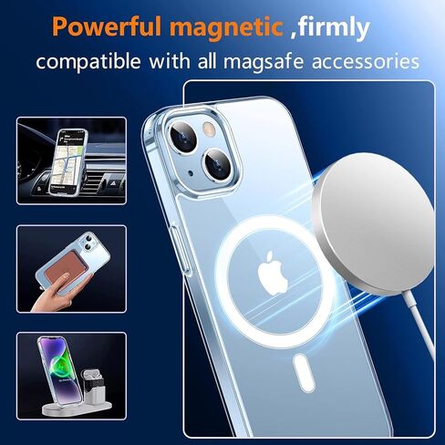 SPIDERCASE Designed for iPhone 13 Case, [Military-Grade Drop Tested][with 2 pcs Tempered Glass Screen Protector] [Compatible with Magsafe][Soft Silky Touch] Slim Protective iPhone 13 Case-Gary in Kuwait