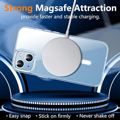 SPIDERCASE Designed for iPhone 13 Case, [Military-Grade Drop Tested][with 2 pcs Tempered Glass Screen Protector] [Compatible with Magsafe][Soft Silky Touch] Slim Protective iPhone 13 Case-Gary in Kuwait