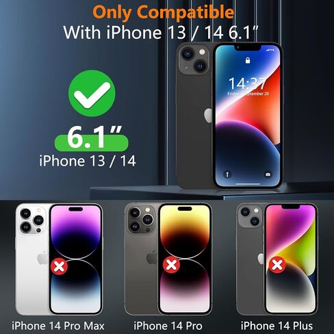 SPIDERCASE Designed for iPhone 13 Case, [Military-Grade Drop Tested][with 2 pcs Tempered Glass Screen Protector] [Compatible with Magsafe][Soft Silky Touch] Slim Protective iPhone 13 Case-Gary in Kuwait