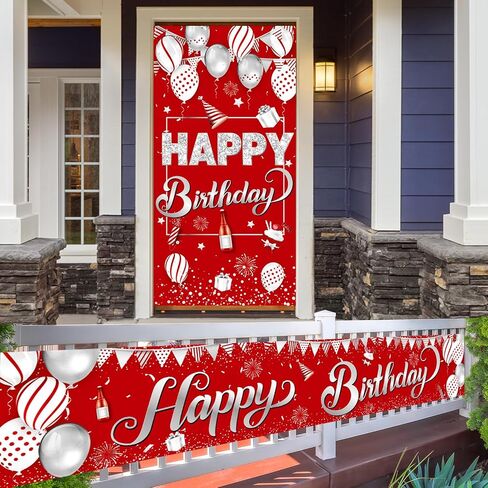Blue and Silver Door Banner Decorations, Blue Silver Happy Birthday Large Door Cover Decor,Happy Birthday Yard Sign Banner,Large Happy Birthday Banner for Outdoor Birthday Decoration. in Saudi Arabia