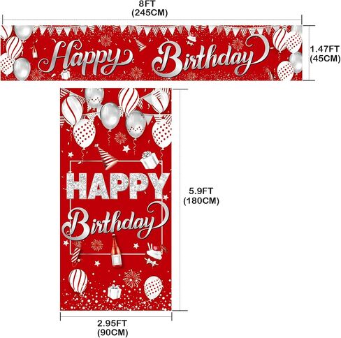 Blue and Silver Door Banner Decorations, Blue Silver Happy Birthday Large Door Cover Decor,Happy Birthday Yard Sign Banner,Large Happy Birthday Banner for Outdoor Birthday Decoration. in Saudi Arabia