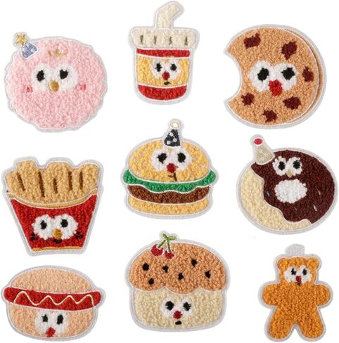 21pcs Sports Iron on Football Patches ، خطاب تصحيحات Rugby Chenille Repans خياطة على التكرار التضاريس لمشجعي القبعة على ظهره. in Kuwait