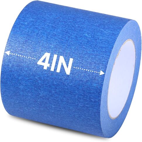 Wide Blue Painters Tape, 4 Inch x 55 Yards, Wide Masking Tape for 3D Printing, Laser Cutting, Painting, Crafting, Labeling, Packing, Office, School, Home Use, Removes Cleanly for 21 Days in Saudi Arabia
