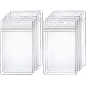 CRYSTAL CLEAR CARD CARD SADGE HOLDER VERTICAL ZIP LOCK PLASTACTION PVC PVC NAME NAME MOSTIVERS SILEVERS FOR LANYARD WORK